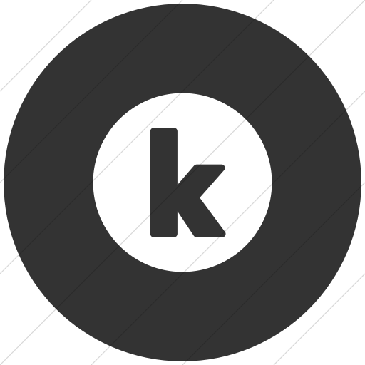 Flat Circle White On Dark Gray Encircled Solid K Icon