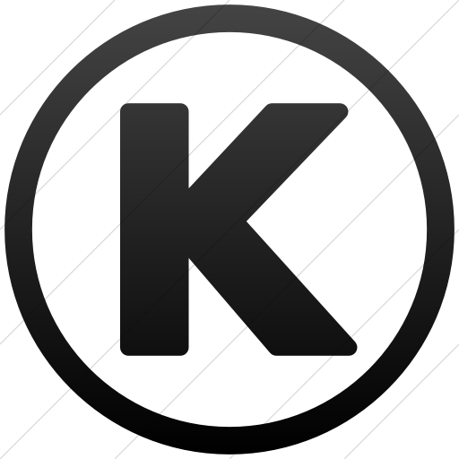 Simple Black Gradient Encircled Capital K Icon