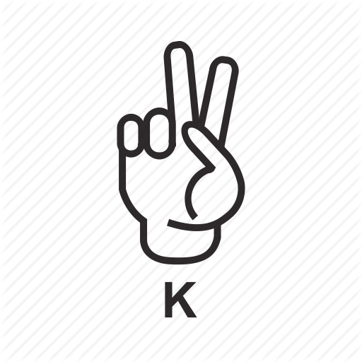 Alphabet, Deaf, Hand, K, Language, Letter, Sign Icon