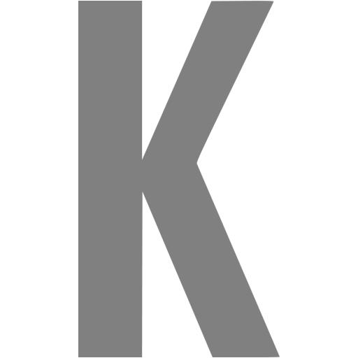 Gray Letter K Icon