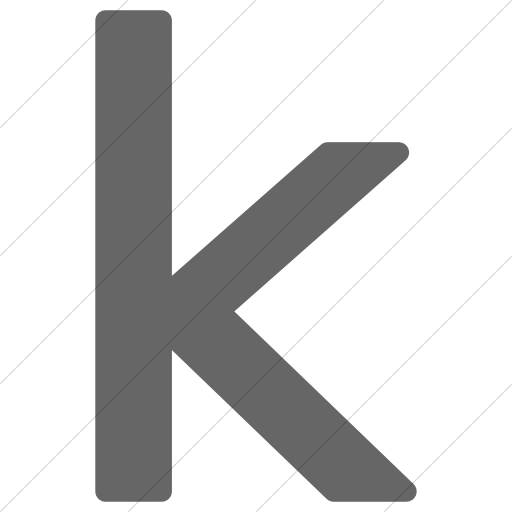 Simple Gray Alphanumerics Lowercase Letter K Icon