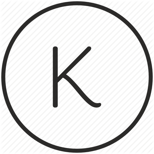 K, Key, Keyboard, Letter, Round Icon