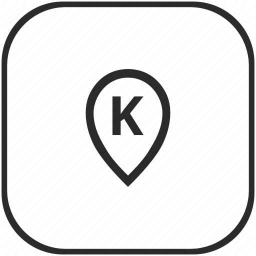 K, Letter, Map, Point Icon