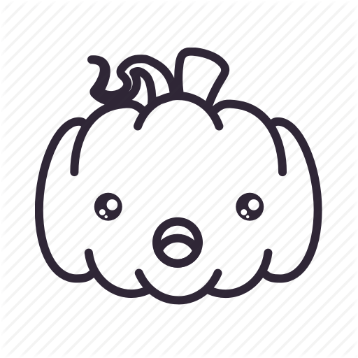 Halloween, Kawaii, Pumpkin, Surprise Icon