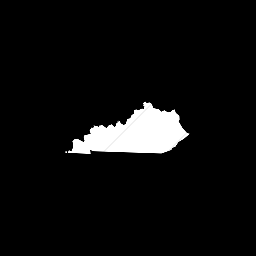 Flat Square White On Black Us States Kentucky Icon