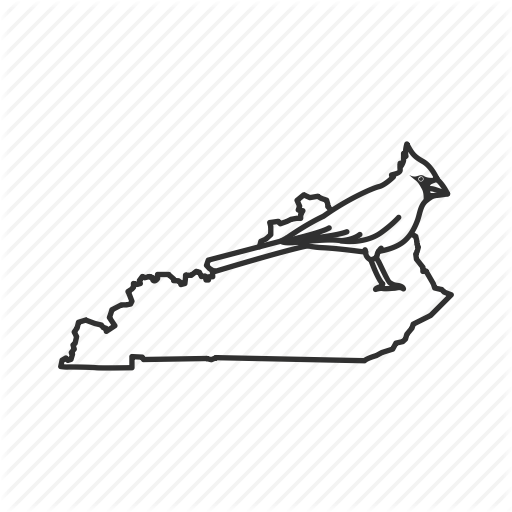 Borders, Kentucky, Map, State, State Bird, State Symbol, Usa Icon