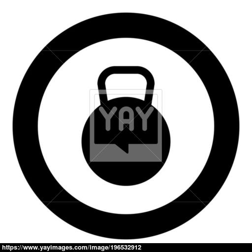 Kettlebell Icon Black Color In Circle Or Round Vector