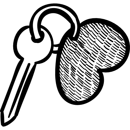 Heart Keychain With Key Icons Free Download