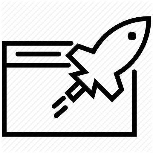 Browser, Kick Off, Launch, Rocket, Start Uploading, Startup Icon