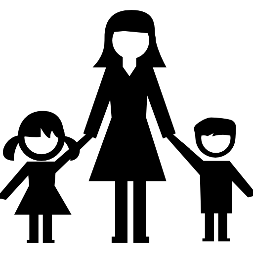 Woman With Kids Icons Free Download