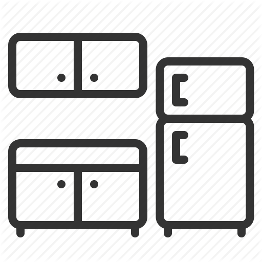 Cabinet, Cupboard, Fridge, Kitchen, Storage, Store Icon