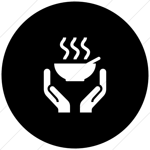 Flat Circle White On Black Iconathon Soup Kitchen Icon