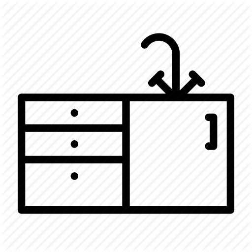 Cabinet, Drawer, Furniture, Interior, Kitchen, Sink Icon