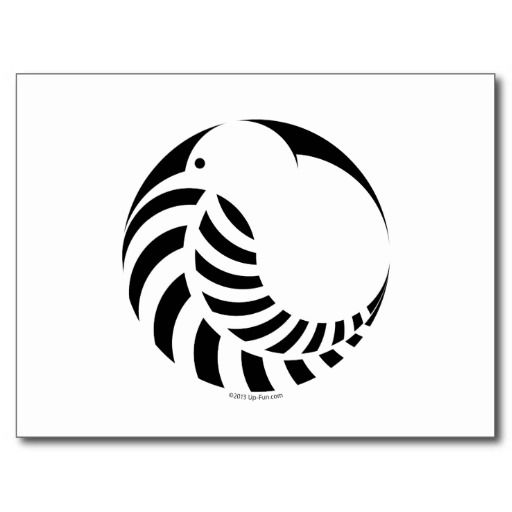 Nz Kiwi Silver Fern Emblem Postcard Ink
