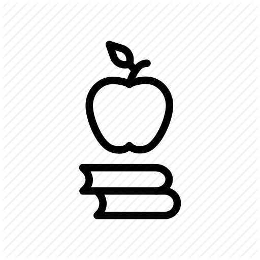 Apple, Book, Education, Fruit, Knowledge Icon