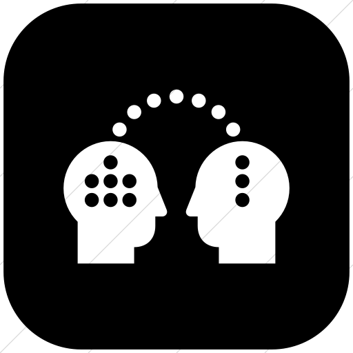 Flat Rounded Square White On Black Iconathon Knowledge