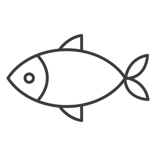 Simple Fish Stroke Icon