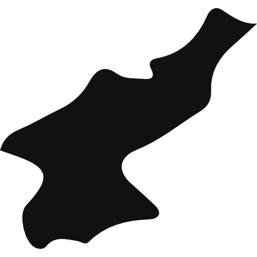 North Korea Black Country Map Shape Icons Free Download