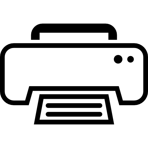 White Print Outline Interface Symbol For Print Button