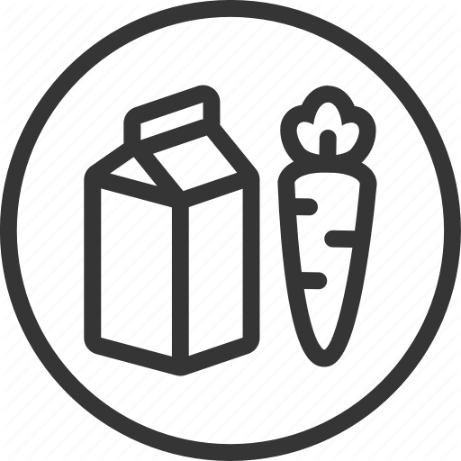 Carrot, Diet, Food, Milk, Vegetarian Icon