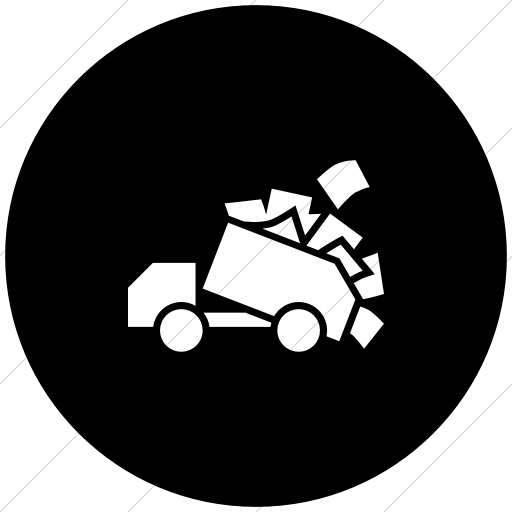 Flat Circle White On Black Iconathon Document Dump Icon