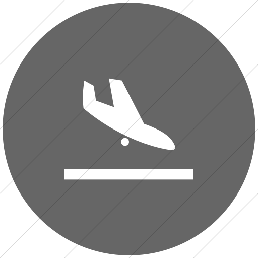 Flat Circle White On Gray Raphael Plane Landing Icon