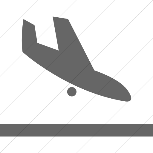 Simple Gray Raphael Plane Landing Icon