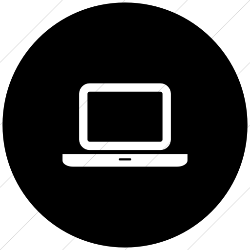 Flat Circle White On Black Bootstrap Font Awesome