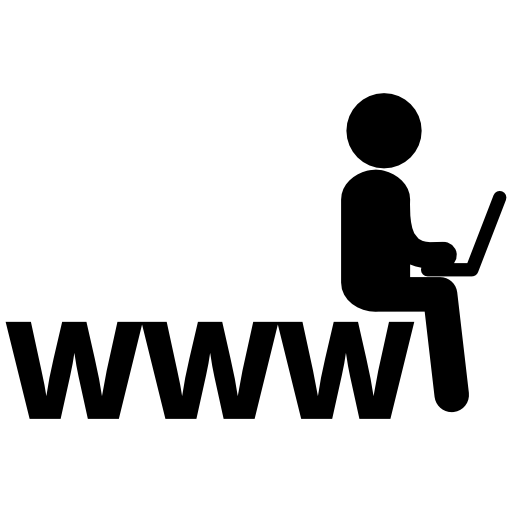 Internet Like A Bridge Concept For A Man Sitting With A Laptop