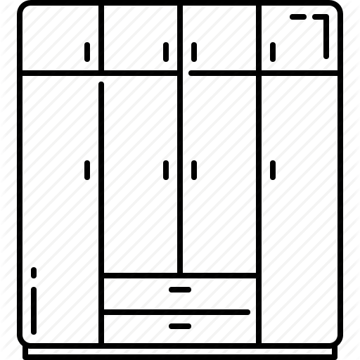 Closet, Doors, Drawers, Furniture, Home, Large, Wooden Icon