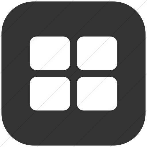 Flat Rounded Square White On Dark Gray Bootstrap Font
