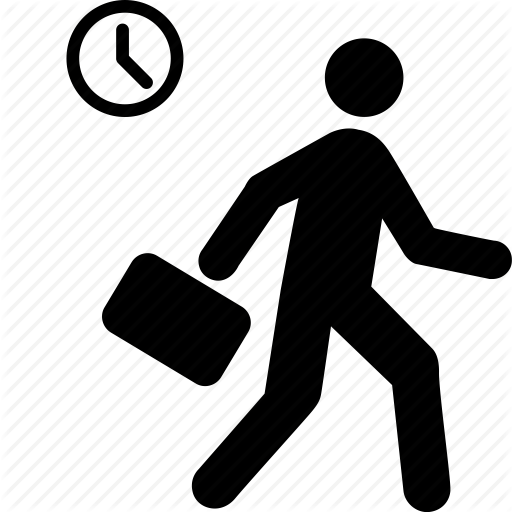 Businessman, Clock, Late, Running, Schedule, Stress, Time Icon