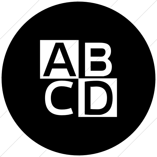 Flat Circle White On Black Classica Latin Capital