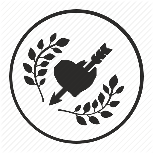 Heart, Laurel, Love, Romantic, Round Icon