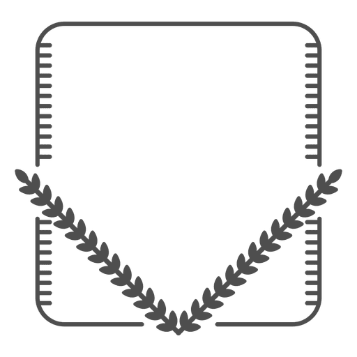 Laurel Wreath Rounded Rectangle Heraldic