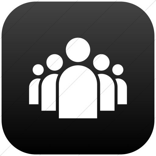 Flat Rounded Square White On Black Gradient Ocha