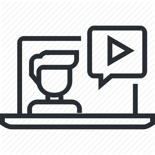 E Learning, Education, Line, Thin, Training, Tutorials, Video Icon