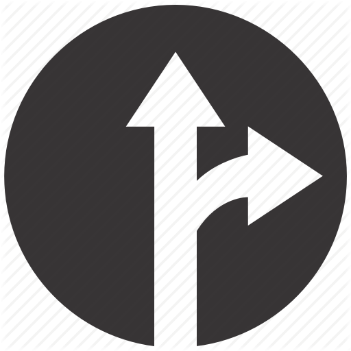 Right, Road, Sign, Straight, Traffic Icon