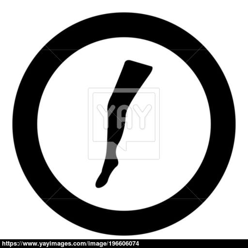 Beauty Leg Black Icon In Circle Vector Illustration Isolated