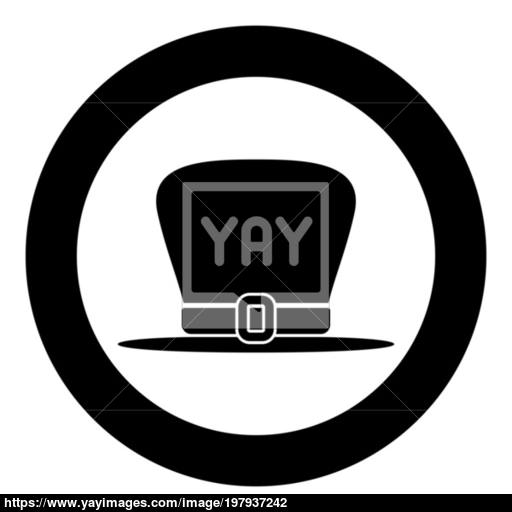 Hat Leprechaun Icon Black Color Vector Illustration Simple Image