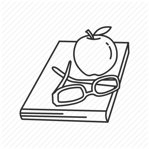 Apple On Book, Glasses On Book, Lesson Plan, Teaching Icon