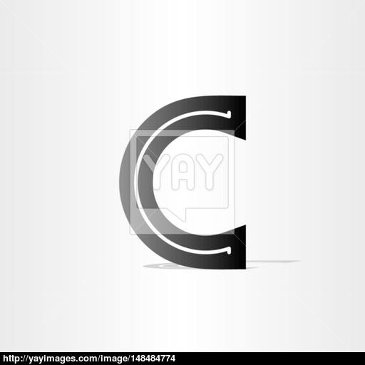 Black Letter C Font Icon Design Vector