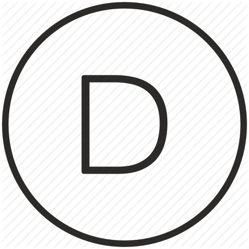 D, Key, Keyboard, Letter, Round Icon