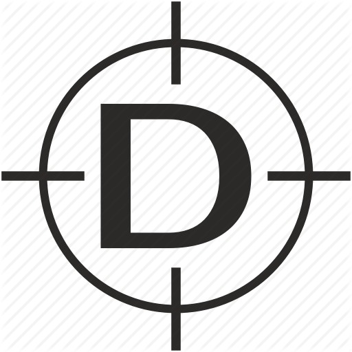 D, Key, Latin, Letter, Target Icon