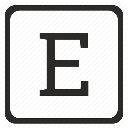 E, Keyboard, Latin, Letter, Uppercase Icon