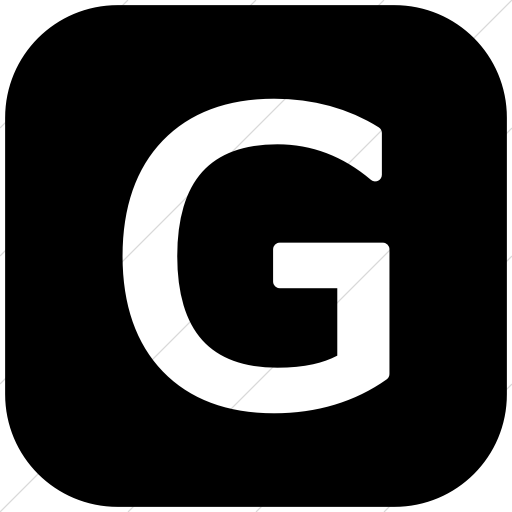 Flat Rounded Square White On Black Alphanumerics