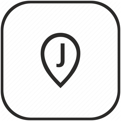 J, Letter, Map, Point Icon