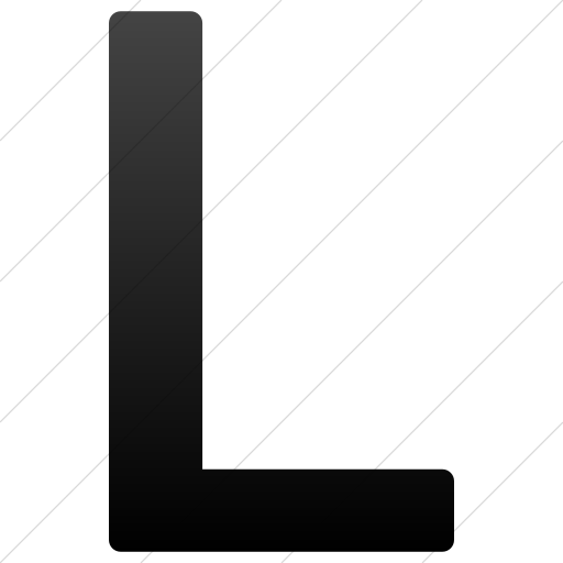 Simple Black Gradient Alphanumerics Uppercase Letter L Icon