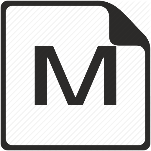 Doc, File, Key, Latin, Letter, M Icon