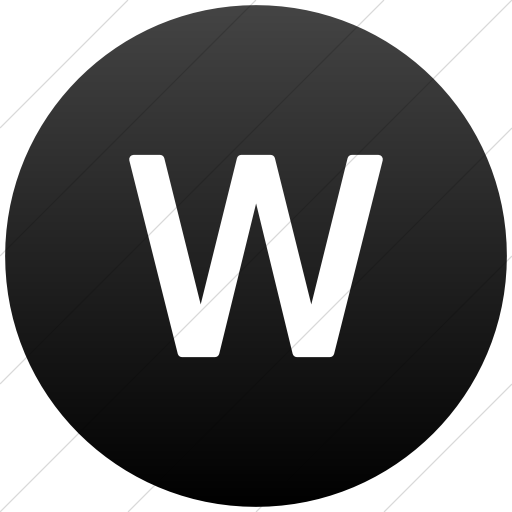 Flat Circle White On Black Gradient Alphanumerics